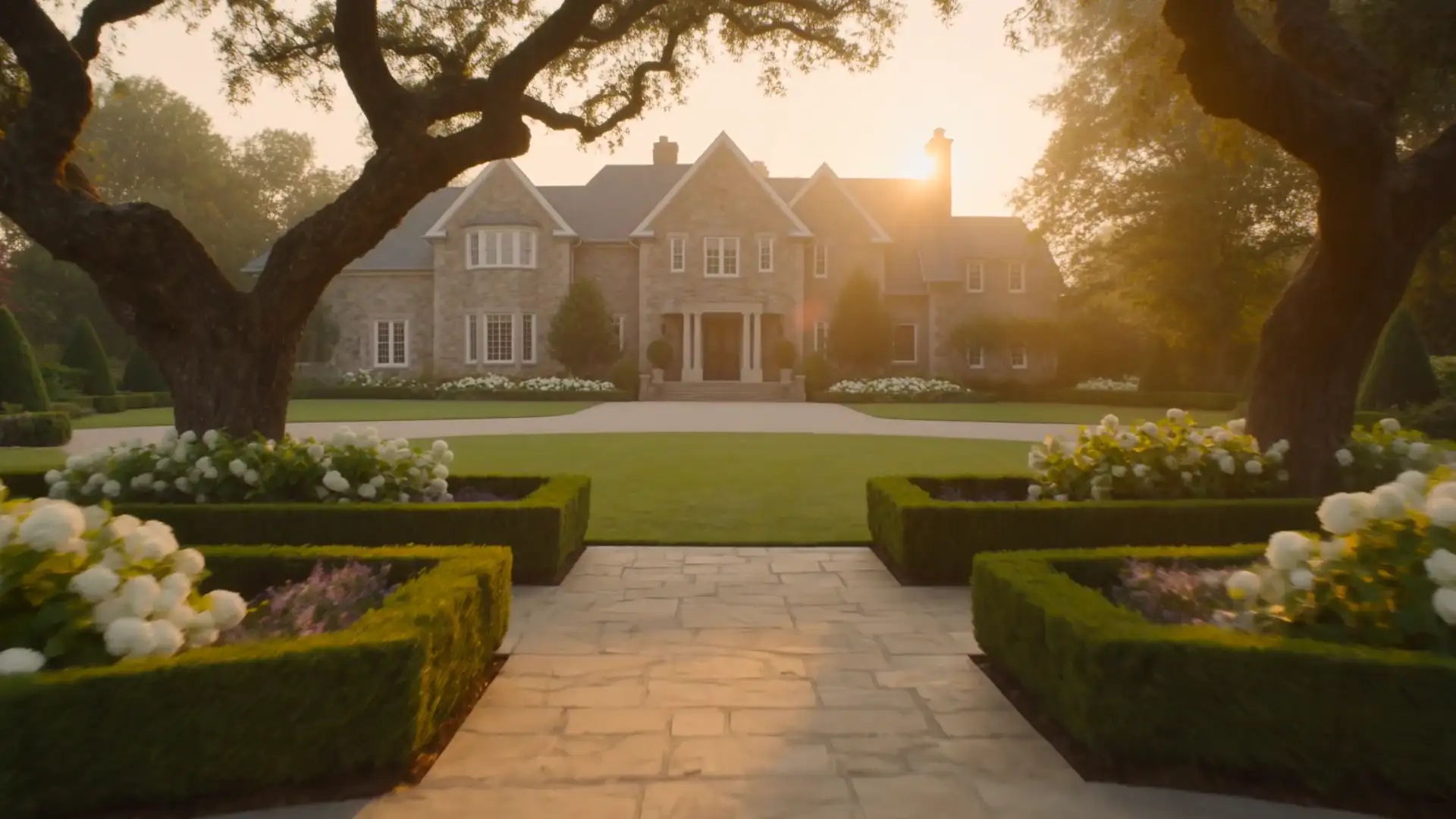 Estate house beyond the garden